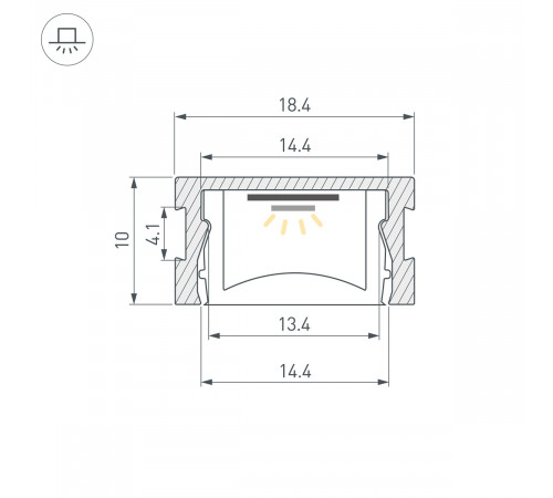 Профиль Arlight HR-M-2000 ANOD (Алюминий) 065913