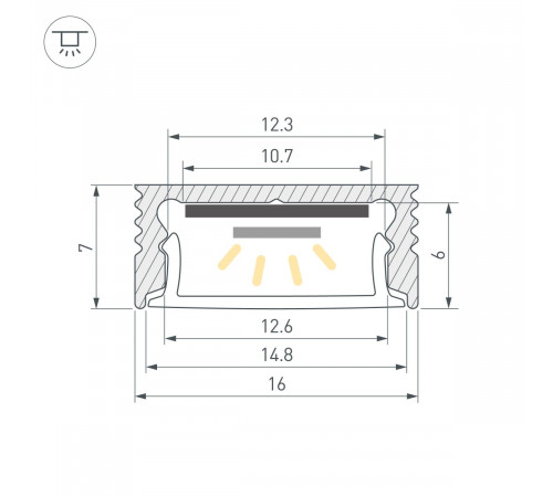 Профиль Arlight SL-SLIM-H7-2000 ANOD (BY) (Алюминий) 059785