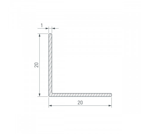 Уголок Arlight ARH-W20x20x1-3000 ANOD (Алюминий) 063232