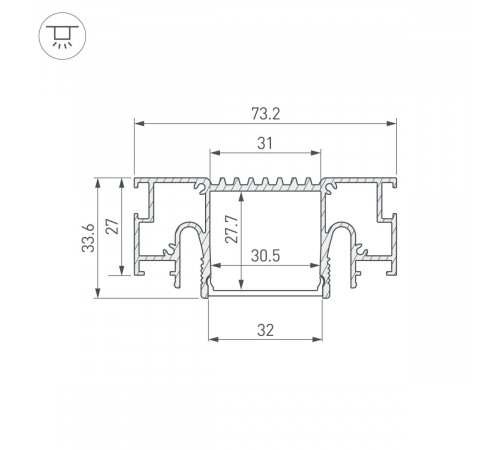 Профиль Arlight STRETCH-32-CEIL-CENTER-2000 WHITE 053526 Профиль Arlight STRETCH-32-CEIL-CENTER-2000 WHITE 053526