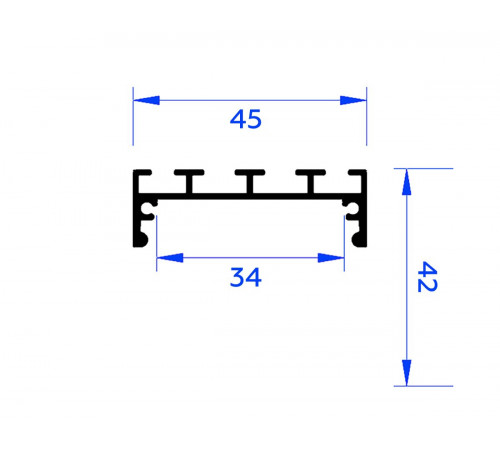 Алюминиевый профиль накладной/подвесной Profile System 42*45 для светодиодной ленты до 33,4мм Ambrella Light Illumination GP3070BK