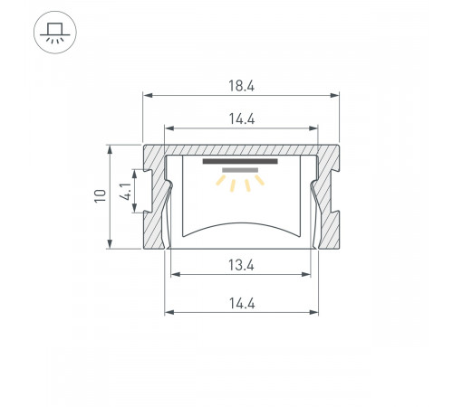 Профиль Arlight HR-M-3000 ANOD (Алюминий) 065918