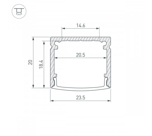 Профиль Arlight WIDE-H20-2000 ANOD 055756 Профиль Arlight WIDE-H20-2000 ANOD 055756