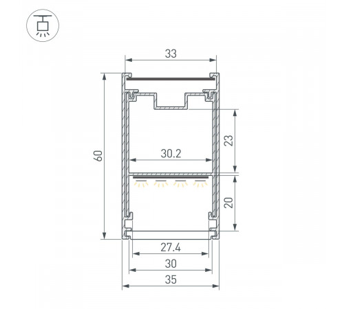Профиль Arlight LINE-3560-BENT-SIDE-2000 ANOD (Алюминий) 062978