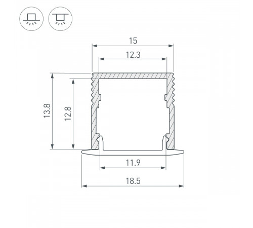 Профиль Arlight SL-MINI-15-3000 BLACK (Алюминий) 061611