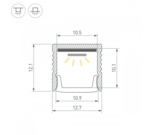 Профиль Arlight LINE-1212-2000 ANOD 062847