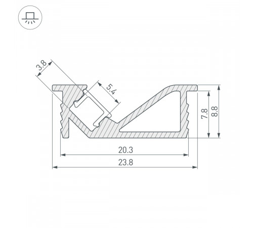 Профиль Arlight SL-BEVEL-3000 ANOD (Алюминий) 062326