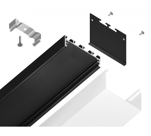 Алюминиевый профиль накладной/подвесной Profile System 42*45 для светодиодной ленты до 33,4мм Ambrella Light Illumination GP3070BK
