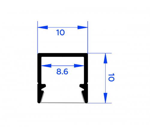 Профиль накладной для светодиодной ленты до 8мм Ambrella Light Illumination GP1650AL