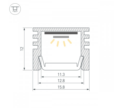 Профиль Arlight SL-SLIM-1612-2000 ANOD 067113