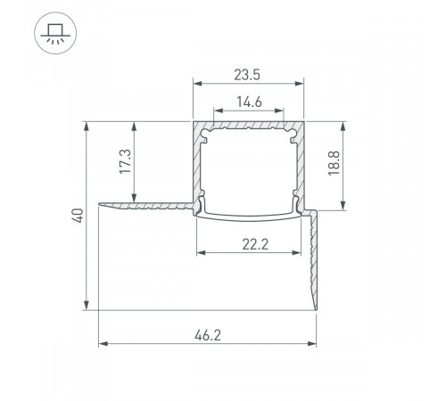 Профиль Arlight FANTOM-W20-H20-EDGE-2000 ANOD 054184