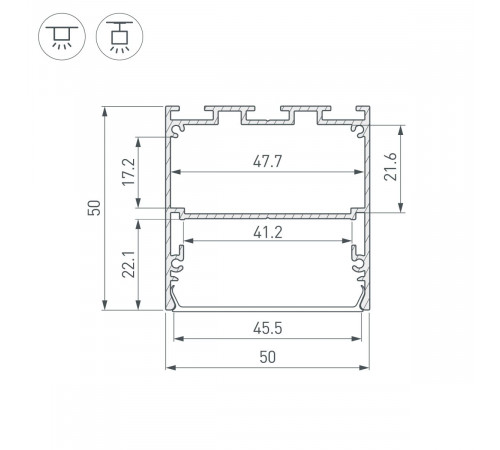 Профиль Arlight LINE-M-5050-2000 WHITE (Алюминий) 062210