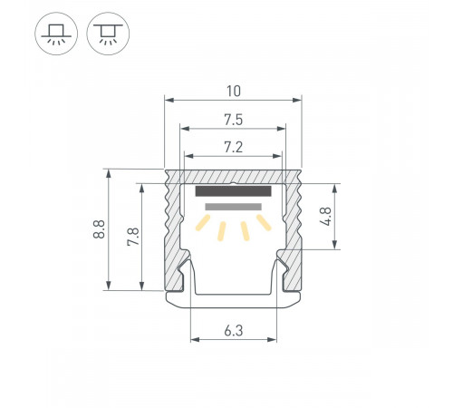 Профиль Arlight SL-MINI-10-3000 BLACK (Алюминий) 064316