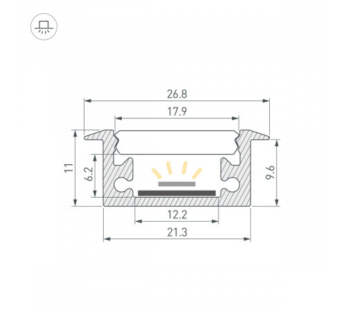 Профиль Arlight FLOOR27-H11-F-2000 ANOD (Алюминий) 060247
