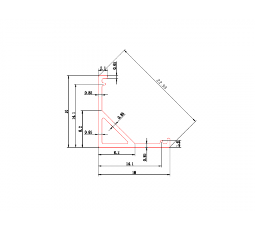 Профиль угловой для однорядной ленты с экраном, заглуш., скобой SWG Standard SF-1616-3M 00-00031955