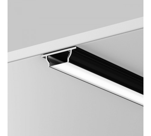 Алюминиевый профиль Maytoni Led Strip накладной с вертикальным изгибом (Черный, 2 м) ALM-1103-B-2M 631018