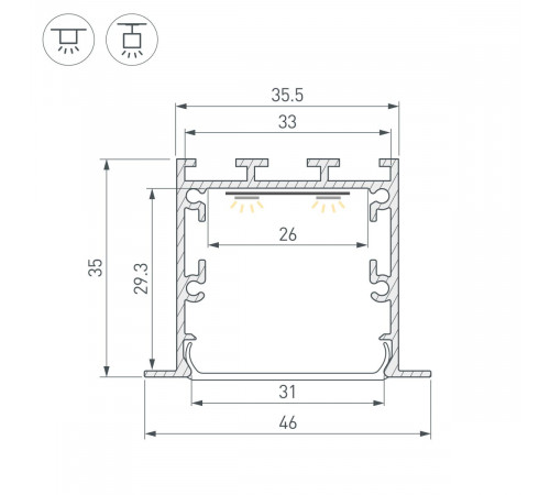 Профиль Arlight LINIA49-F-M-2000 BLACK (Алюминий) 057040 Профиль Arlight LINIA49-F-M-2000 BLACK (Алюминий) 057040