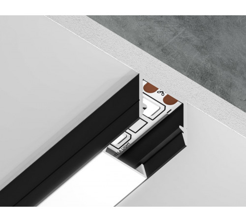 Алюминиевый профиль накладной 10*10 для светодиодной ленты до 8мм Ambrella Light Illumination GP1650BK