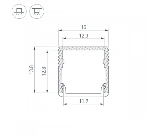 Профиль Arlight SL-MINI-15-3000 BLACK (Алюминий) 061611