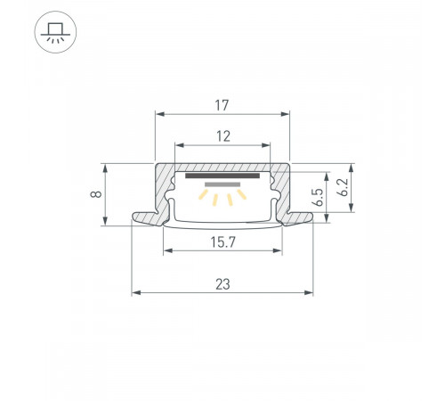 Профиль Arlight LINE-2308-F-2000 ANOD BROWN DEEP (Алюминий) 065811