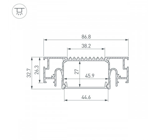 Профиль Arlight STRETCH-41-CEIL-CENTER-2000 WHITE 053527 Профиль Arlight STRETCH-41-CEIL-CENTER-2000 WHITE 053527