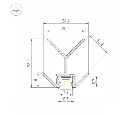 Профиль Arlight PIK-F-EXT-3000 (Алюминий) 063387