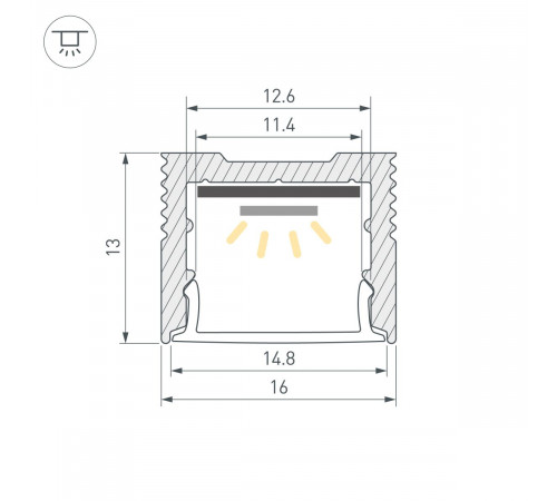 Профиль Arlight SL-SLIM-H13M-2000 BLACK (BY) (Алюминий) 061375