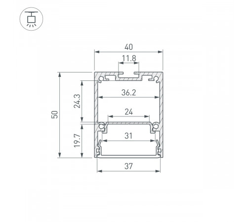 Профиль Arlight IP-LINE-4050-2000 BLACK (Алюминий) 053898 Профиль Arlight IP-LINE-4050-2000 BLACK (Алюминий) 053898