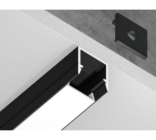 Алюминиевый профиль накладной 10*10 для светодиодной ленты до 8мм Ambrella Light Illumination GP1650BK