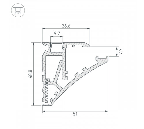 Профиль Arlight SHELF-600-2000 ANOD (Алюминий) 060498