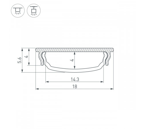 Профиль Arlight ARH-BENT-W18-3000 ANOD BLACK (Алюминий) 056205