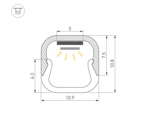 Профиль Arlight LINE-D-1111-2000 SQUARE ANOD (Алюминий) 061084