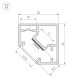 Профиль Arlight SL-KUB-DISPLAY-2525-2000 ANOD (Алюминий) 055911