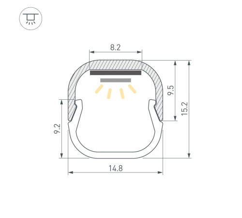 Профиль Arlight LINE-D-1515-2000 SQUARE ANOD (Алюминий) 061083