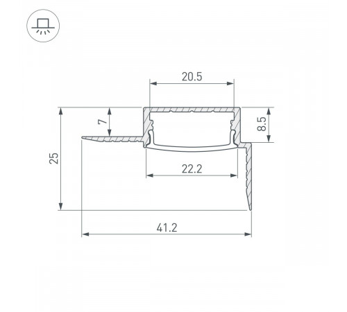 Профиль Arlight FANTOM-W20-H10-EDGE-2000 ANOD 054183