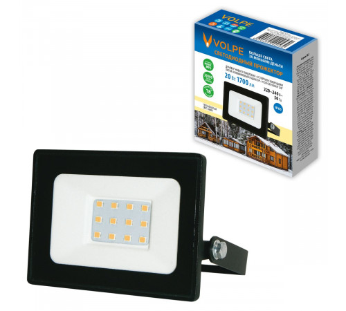 Прожектор Volpe ULF-Q519 20W/3000K IP65 220-240V BLACK UL-00012821 Прожектор Volpe ULF-Q519 20W/3000K IP65 220-240V BLACK UL-00012821