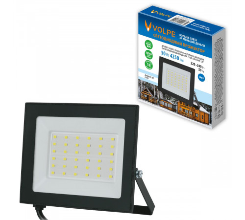 Прожектор Volpe ULF-Q519 50W/6500K IP65 220-240V BLACK UL-00012829 Прожектор Volpe ULF-Q519 50W/6500K IP65 220-240V BLACK UL-00012829