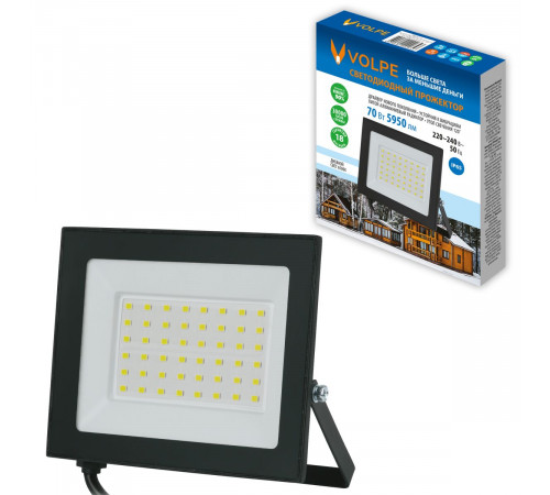 Прожектор Volpe ULF-Q519 70W/6500K IP65 220-240V BLACK UL-00012831 Прожектор Volpe ULF-Q519 70W/6500K IP65 220-240V BLACK UL-00012831