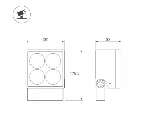 Прожектор Arlight ALT-BLOCK-S130x130-15W Warm3000 (GR, 36 deg, 230V) 054750 Прожектор Arlight ALT-BLOCK-S130x130-15W Warm3000 (GR, 36 deg, 230V) 054750
