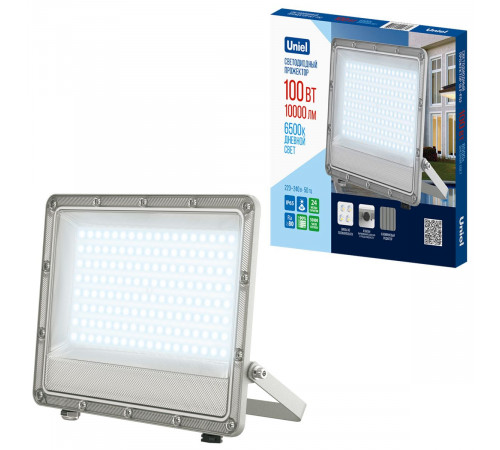 Прожектор Uniel ULF-F52D-100W/6500K IP65 200-240V GREY UL-00013058
