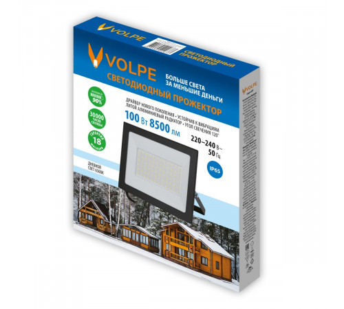 Прожектор Volpe ULF-Q519 100W/6500K IP65 220-240V BLACK UL-00012832 Прожектор Volpe ULF-Q519 100W/6500K IP65 220-240V BLACK UL-00012832