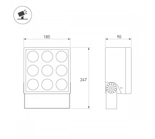 Прожектор Arlight ALT-BLOCK-S185x185-36W Day4000 (GR, 60 deg, 230V) 055254 Прожектор Arlight ALT-BLOCK-S185x185-36W Day4000 (GR, 60 deg, 230V) 055254