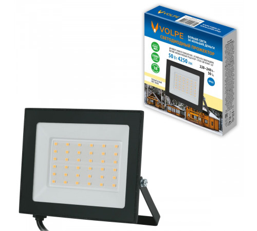 Прожектор Volpe ULF-Q519 50W/3000K IP65 220-240V BLACK UL-00012828 Прожектор Volpe ULF-Q519 50W/3000K IP65 220-240V BLACK UL-00012828