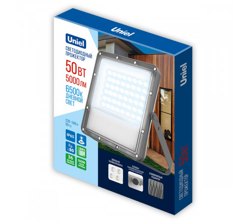Прожектор Uniel ULF-F51D-50W/6500K IP65 200-240V GREY UL-00012758 Прожектор Uniel ULF-F51D-50W/6500K IP65 200-240V GREY UL-00012758