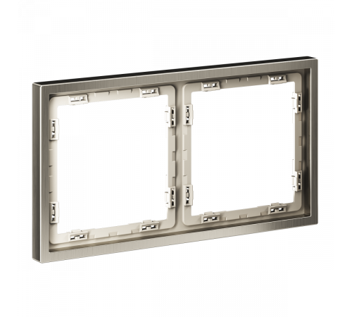 Рамка металлическая на 2 поста Voltum S70 Metal (никель) VLSM120211