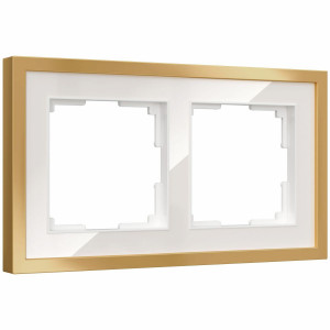 Рамка на 2 поста Baguette белый/золотистая латунь 4690389219672 W0022853 a072283