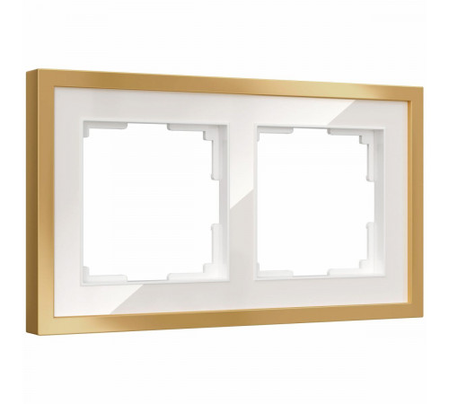 Рамка на 2 поста Baguette белый/золотистая латунь 4690389219672 W0022853 a072283