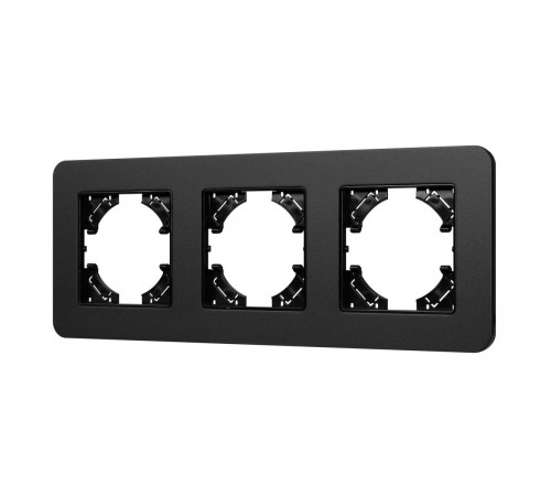 Рамка на 3 поста алюминиевая Arlight FRM-AKIRY-SFAL-3-BK 049741 Рамка на 3 поста алюминиевая Arlight FRM-AKIRY-SFAL-3-BK 049741