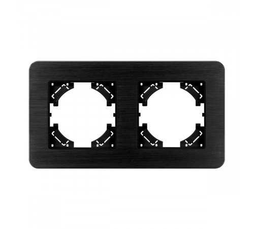 Рамка на 2 поста алюминиевая Arlight FRM-AKIRY-AL-2-BK 049725 Рамка на 2 поста алюминиевая Arlight FRM-AKIRY-AL-2-BK 049725