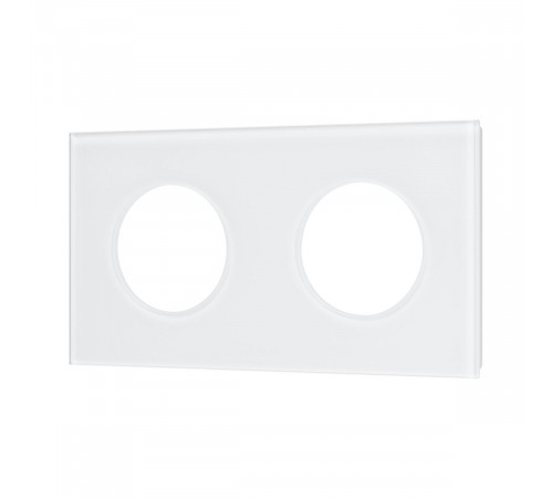 Рамка стеклянная на 2 поста Arlight FRM-GLARE-GC-2-WH 043835 Рамка стеклянная на 2 поста Arlight FRM-GLARE-GC-2-WH 043835